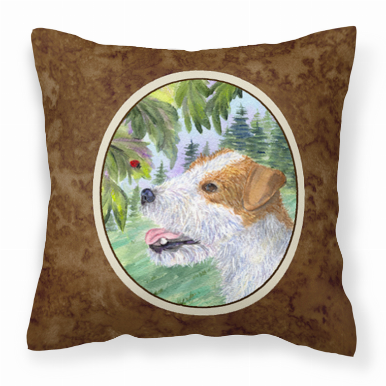 Portrait Artwork with Dog Brown Fabric Decorative Pillow - 615872503131