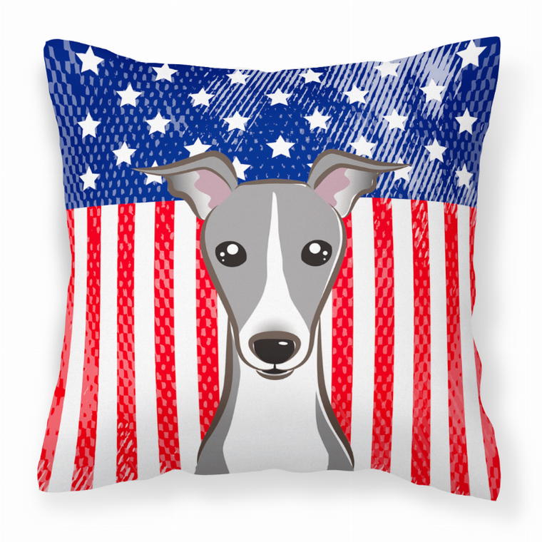 Carolines Treasures USA Design with Dog Decorative Pillow, 14x14 Inches, Lightweight Polyester Material