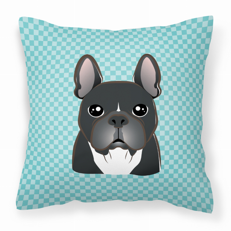 Carolines Treasures, Inc Dog Face Checkerboard Design Fabric Decorative Pillow, 14x14 Inches, Polyester, soft, cozy