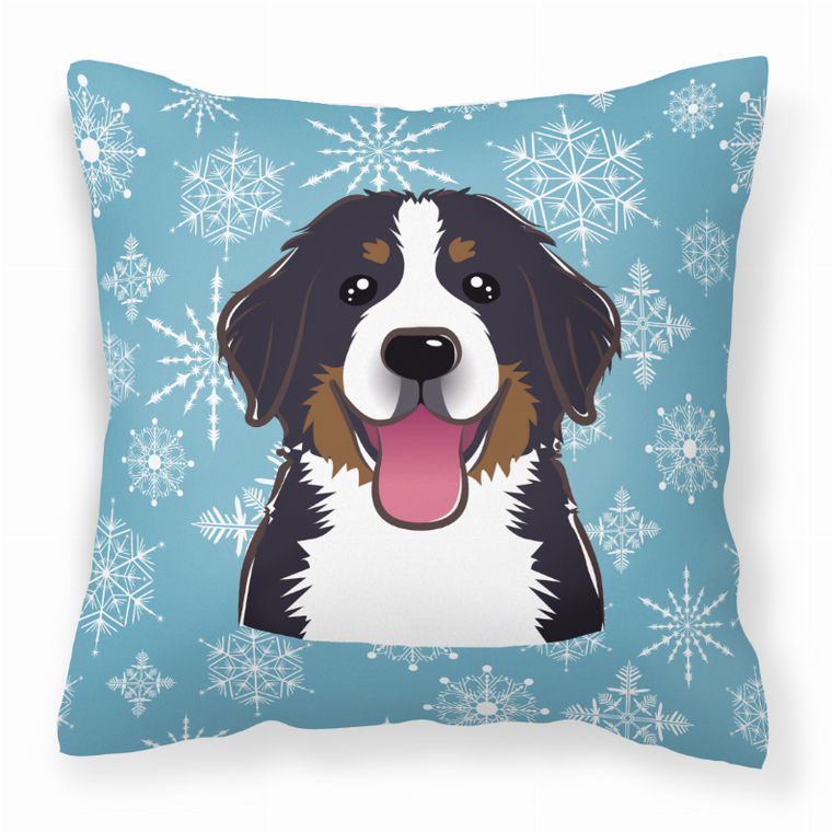 Caroline's Treasures Winter Snowflake Dog Face Design Fabric Decorative Pillow, Snowflake Design, 14x14 Inches, Vibrant