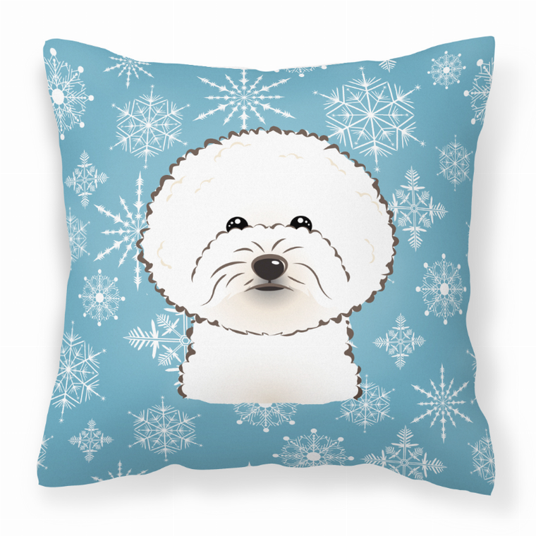 Winter Snowflake Dog Face Design Fabric Decorative Pillow - 638508110619