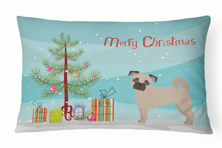Christmas Tree Dog Art Canvas Fabric Decorative Pillow Style 2 - 194030036396