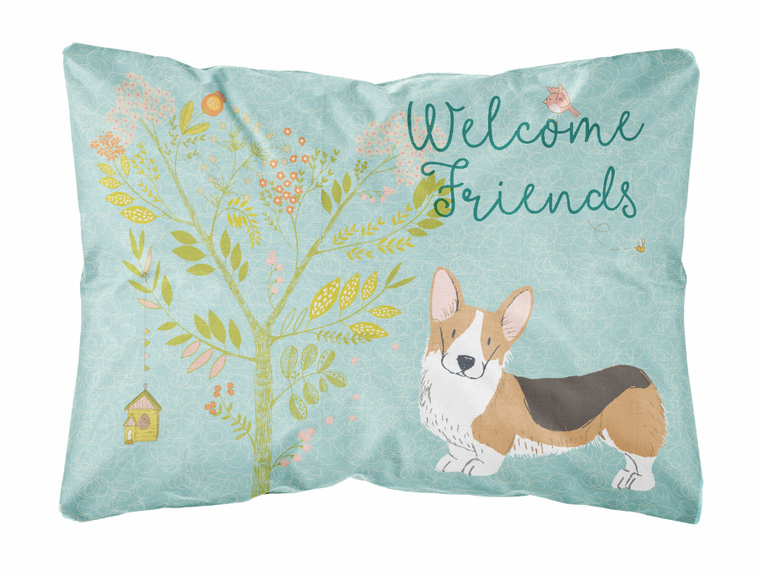 Welcome Friends Dog Art Canvas Fabric Decorative Pillow - 638508897794