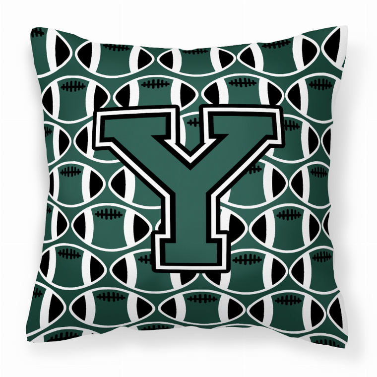 Monogram Letter Football Fabric Decorative Pillow - 638508323842