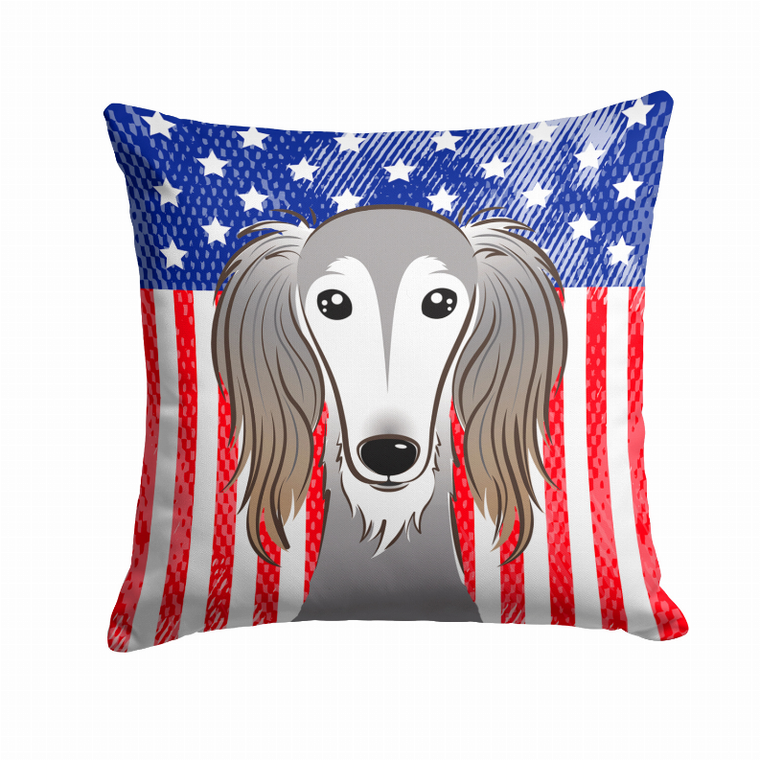 Caroline's Treasures USA Design with Dog Fabric Decorative Pillow, 14x14 Inches, Polyester