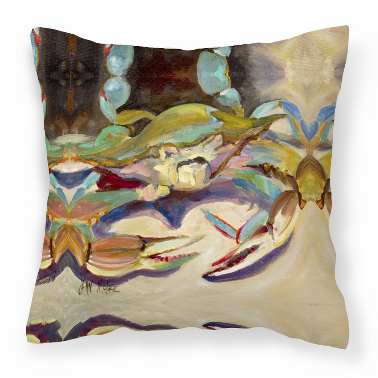 Carolines Treasures, Inc Crab Painting Fabric Decorative Pillow, 14x14 Inches, Polyester, soft, comfy