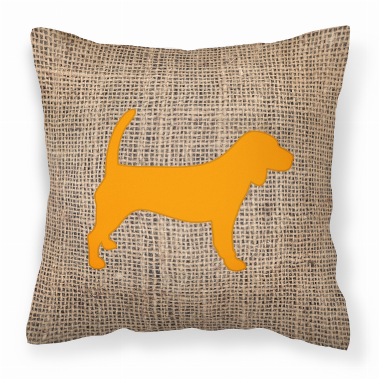 Carolines Treasures, Inc Dog Breed Burlap Fabric Decorative Pillow, Blue-Orange, 18 x 18 Inches, Cozy Home Pillow