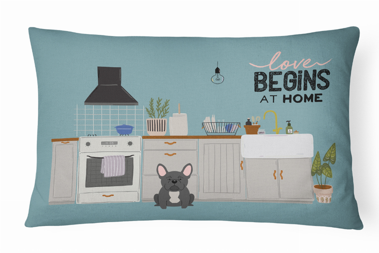 Caroline's Treasures Dog Kitchen Scene Art Canvas Fabric Decorative Pillow, Multicolor, 12x16 Inches, Colorful Fun