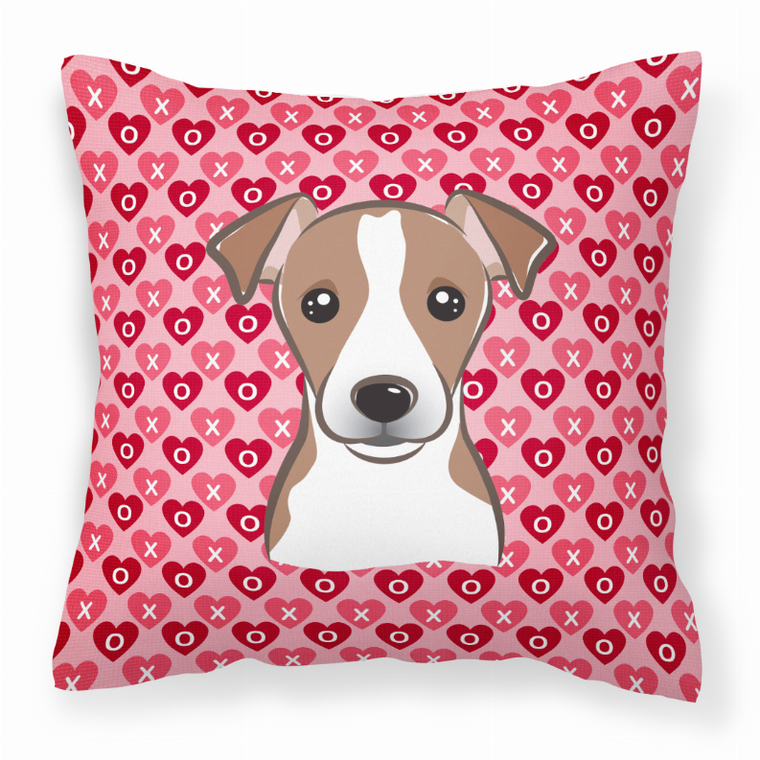 Dog With XOXO Hearts Fabric Decorative Pillow - 638508677129
