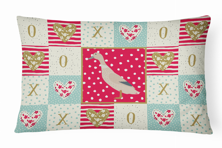 Carolines Treasures, Inc Bird Art Love Fabric Decorative Pillow, 12x16 Inches, Soft Cozy