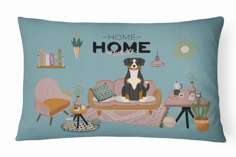 Carolines Treasures Sweet Home Dog Art Canvas Fabric Decorative Pillow, 12x16 Inches, Polyester, Charming Cozy