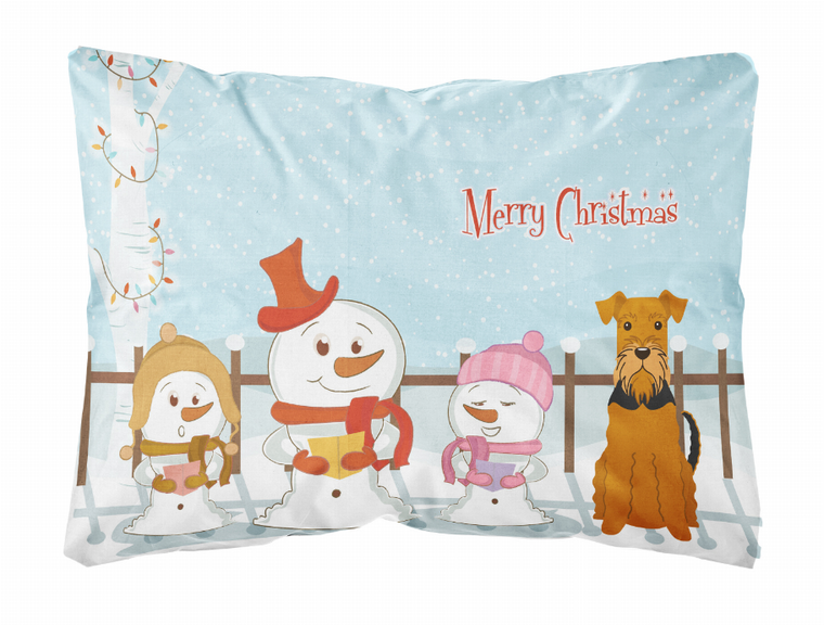 Merry Christmas Carolers Dog Art Canvas Fabric Decorative Pillow - 638508467720