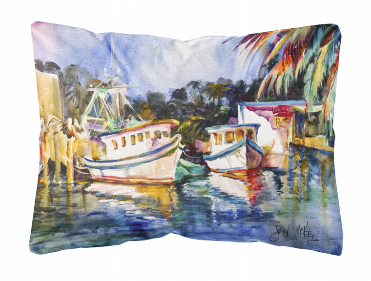 Carolines Treasures Boat Painting Fabric Decorative Pillow, 12x16 Inches, Outdoor, cozy, cheerful