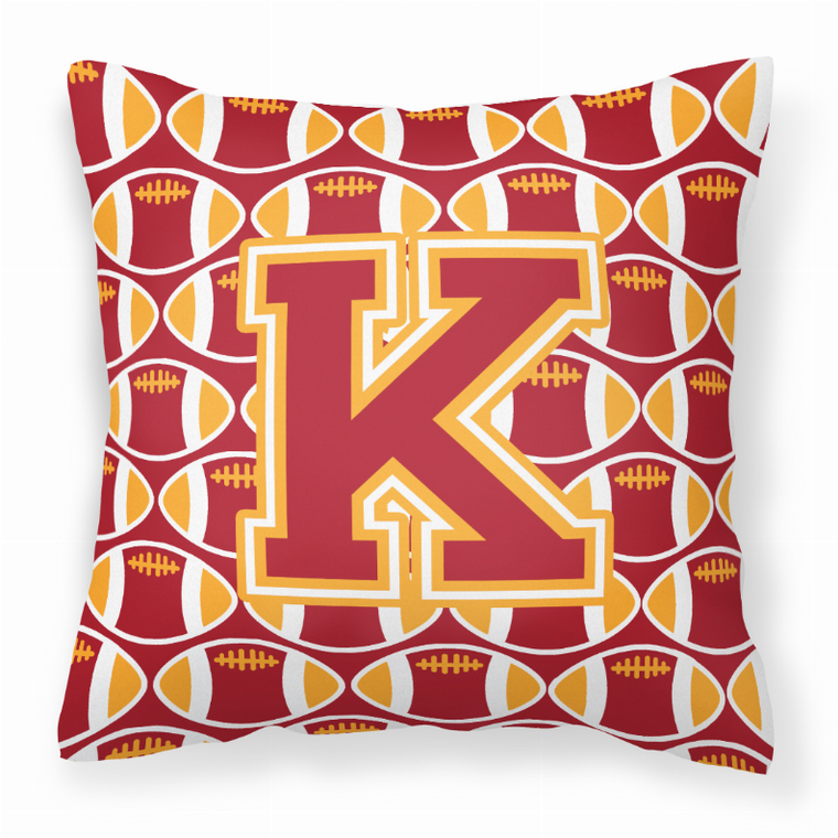 Carolines Treasures Monogram Football Fabric Pillow, 14x14 Inches, Stylish Sports Home D?cor