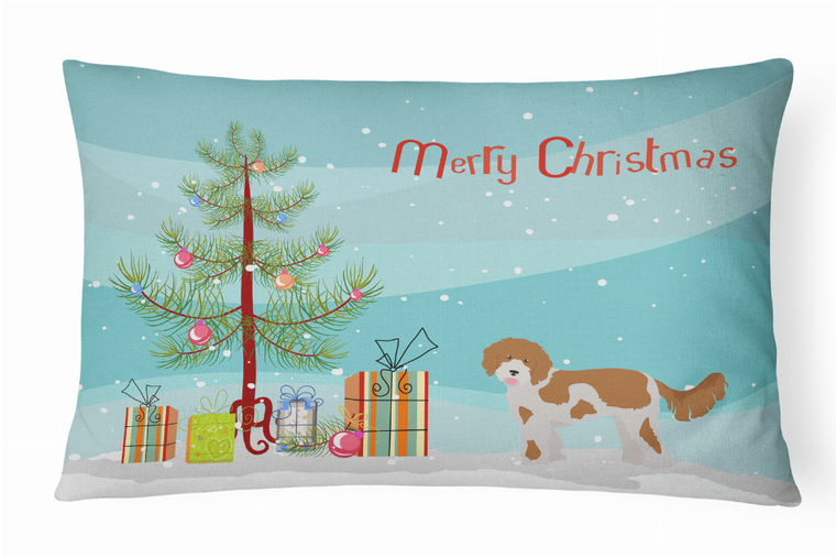Carolines Treasures Christmas Tree Dog Art Canvas Fabric Decorative Pillow Style 2, Canvas, 12 X 16 Inches, Holiday