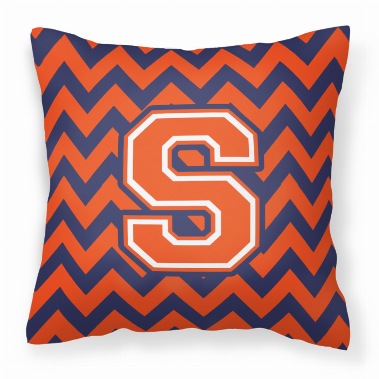 Monogram Letter Chevron Fabric Decorative Pillow - 638508316622