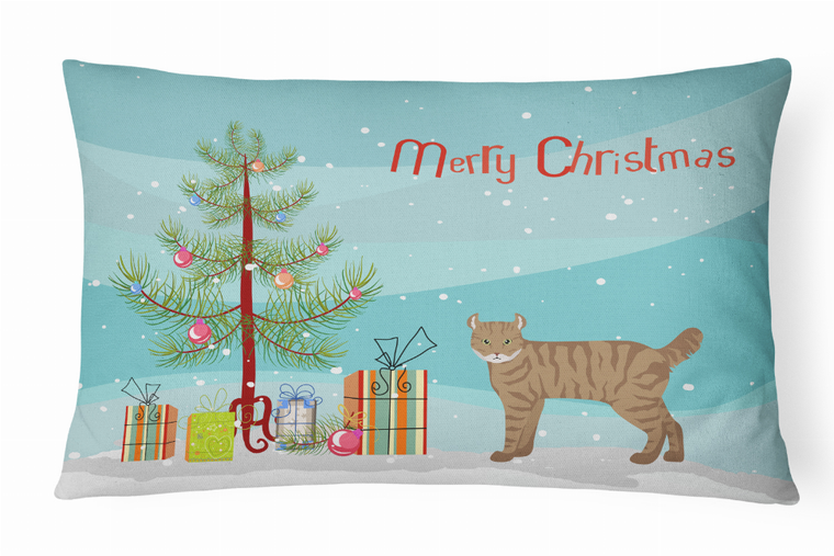 Cat Art/Merry Christmas Canvas Fabric Decorative Pillow - 194030397565