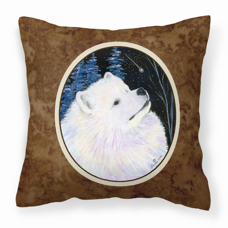 Starry Night Design with Dog Picture Fabric Decorative Pillow - 615872504183