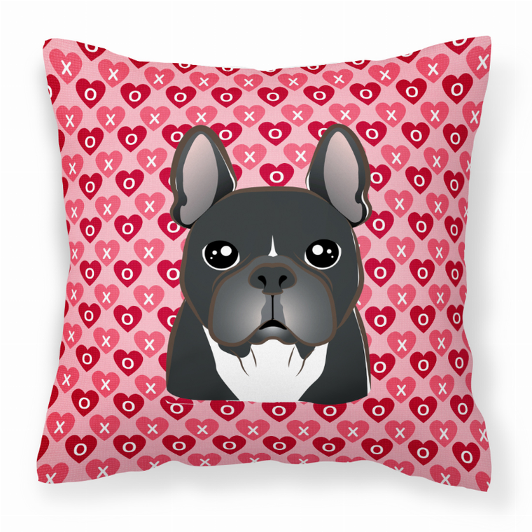 Dog With XOXO Hearts Fabric Decorative Pillow - 638508676795