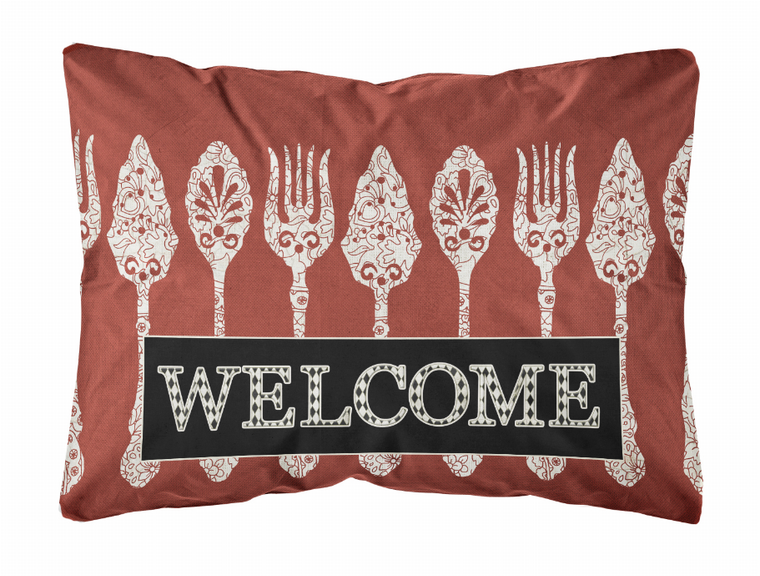 Carolines Treasures, Inc Welcome Canvas Fabric Decorative Pillow, Canvas Material, 12x16 Inches, Cozy Couch Accent
