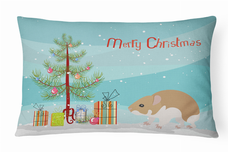 Carolines Treasures Animal Art Merry Christmas Canvas Fabric Decorative Pillow, Canvas Material, 12x16 Inches, Festive Artwork