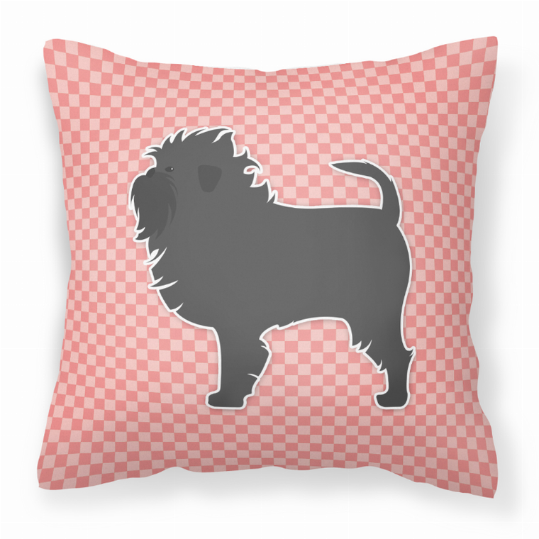 Dog Profile Checkerboard Design Fabric Decorative Pillow - 638508511317