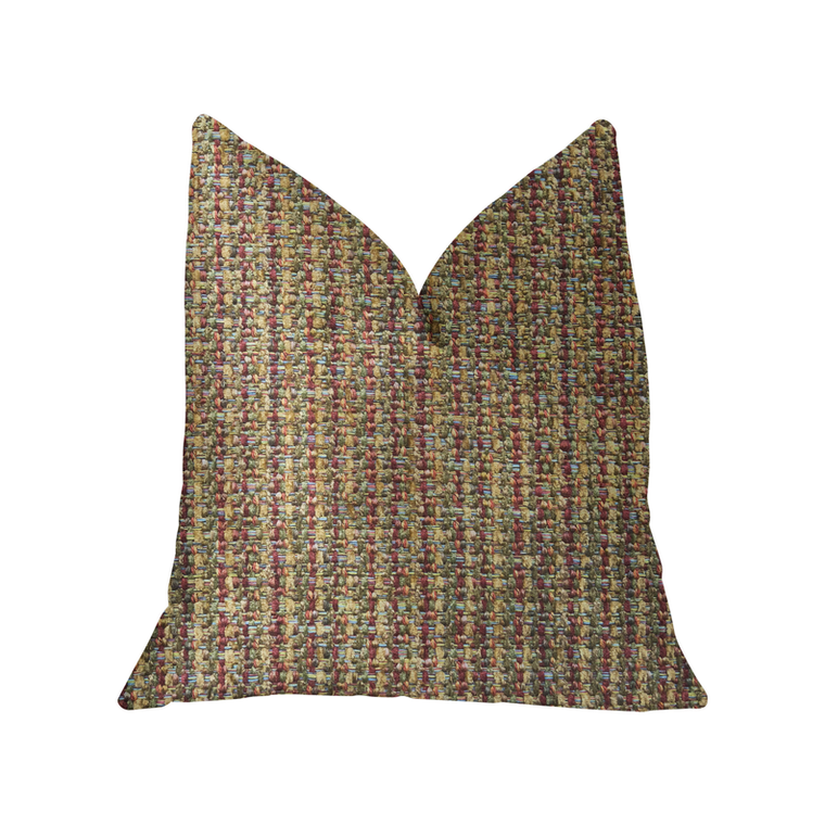 Plutus Brands Prismatic Red & Brown Luxury Decorative Throw Pillow