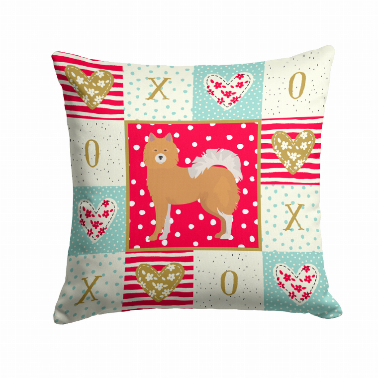 Caroline's Treasures Love Design with Dog Fabric Decorative Pillow, 14x14 Inches, Fun Soft