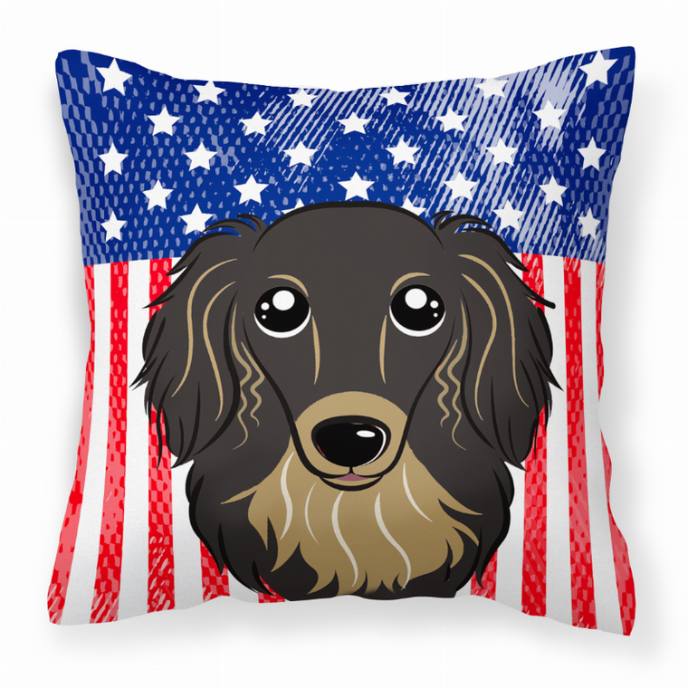 Carolines Treasures USA Design with Dog Fabric Pillow, 14x14 Inches, Classic Home D?cor Accent