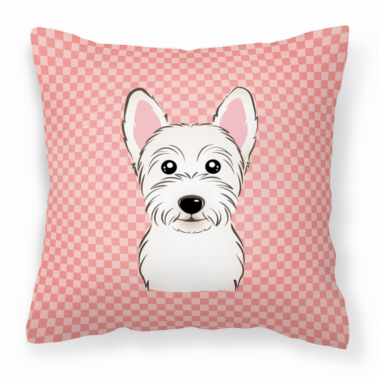 Checkerboard Print With Dog Fabric Decorative Pillow - 615872898770