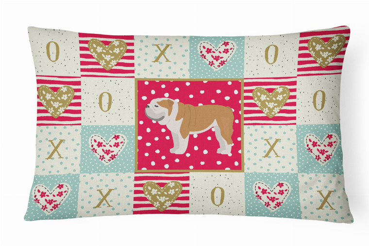 Carolines Treasures, Inc Dog Love Artwork Canvas Fabric Decorative Pillow, 12x16 Inches, Cute Stylish