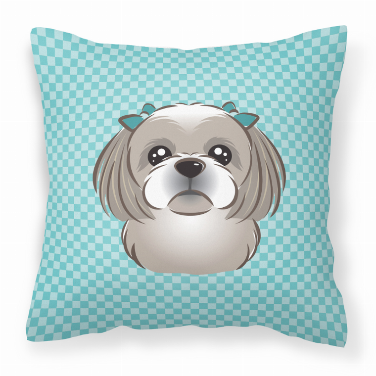 Checkerboard Print With Dog Fabric Decorative Pillow - 615872898398