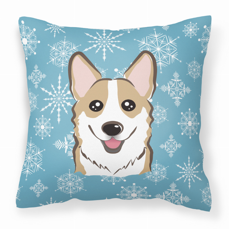 Carolines Treasures, Inc Winter Snowflake Dog Face Design Fabric Decorative Pillow, 14x14 Inches, 100% Polyester, Durable