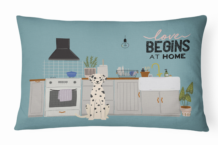 Dog Kitchen Scene Art Canvas Fabric Decorative Pillow - 194030364864