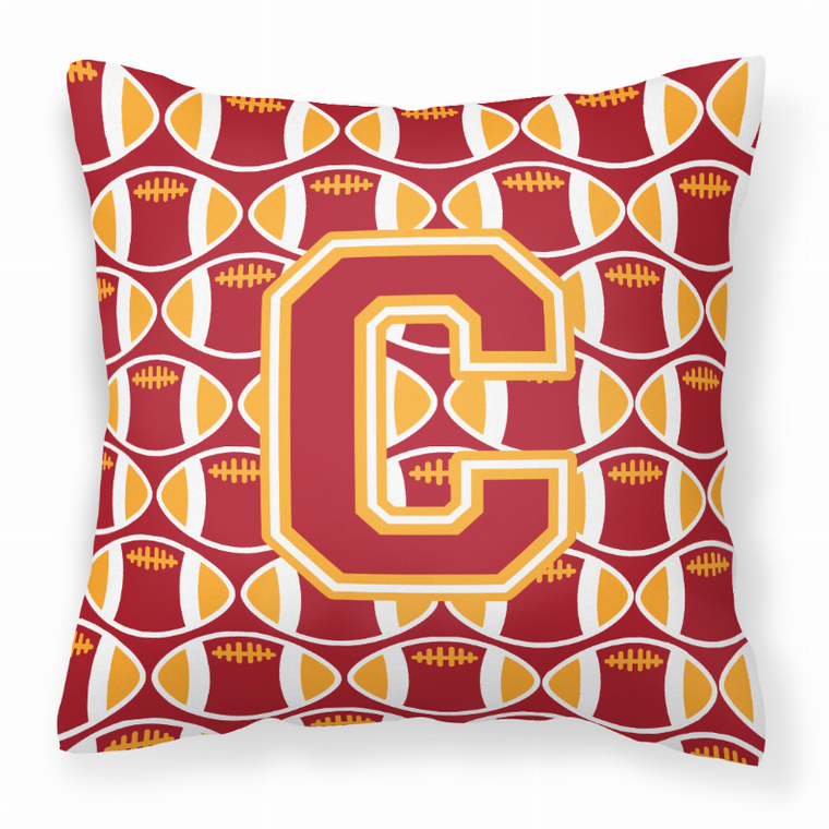 Carolines Treasures Monogram Letter Football Pillow, 14 Inches, Cozy Polyester Cushion