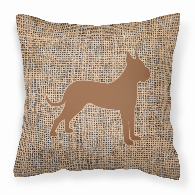 Carolines Treasures Dog Silhouette Burlap Fabric Decorative Pillow, 14 Inches, Polyester  Cozy Decorative Pillow