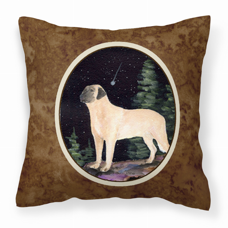 Starry Night Design with Dog Picture Fabric Decorative Pillow - 615872505180