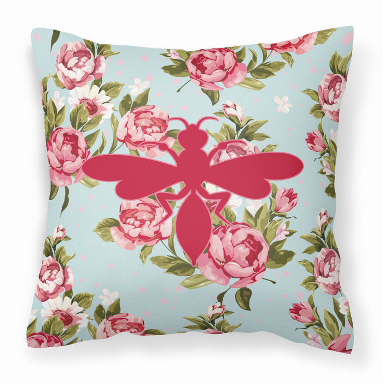 Carolines Treasures, Inc Insects Shabby Chic Fabric Decorative Pillow, Blue, 18x18 Inches, Cozy Couch Pillow