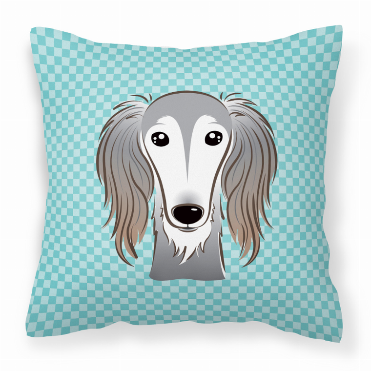 Carolines Treasures Dog Face Checkerboard Design Fabric Decorative Pillow, 14x14 Inches, Polyester, comfy, colorful
