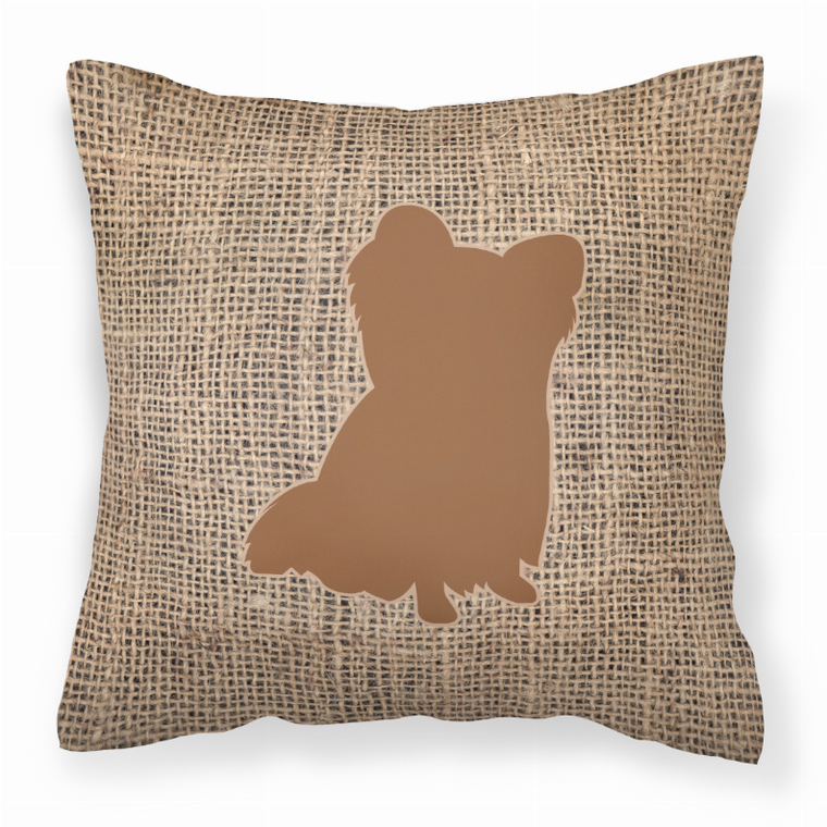 Carolines Treasures Dog Silhouette Burlap Fabric Decorative Pillow, 14x14 Inches  Stylish Home Accent