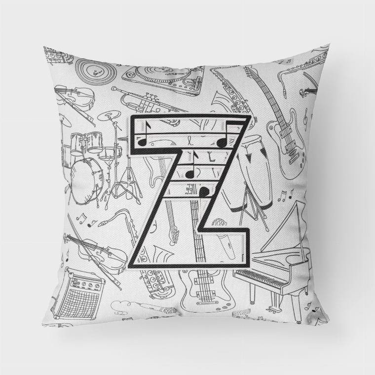 Carolines Treasures, Inc Letter Musical Note Letters Fabric Decorative Pillow, 18 x 18 Inches, Polyester, Durable