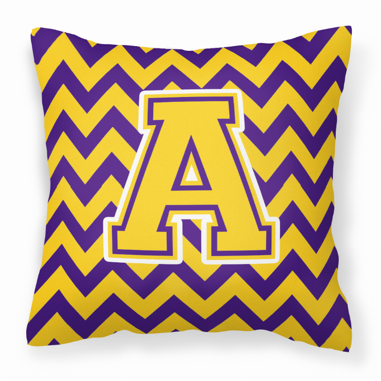 Monogram Letter Chevron Fabric Decorative Pillow - 638508316196