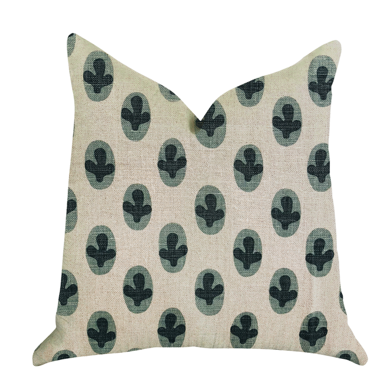 Plutus Brands Cacti Pear in Green and Beige Luxury Accent Pillow