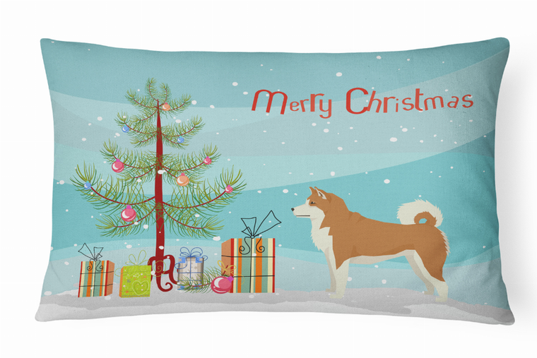 Carolines Treasures Christmas Tree Dog Art Canvas Fabric Decorative Pillow, Style 2 Rustic