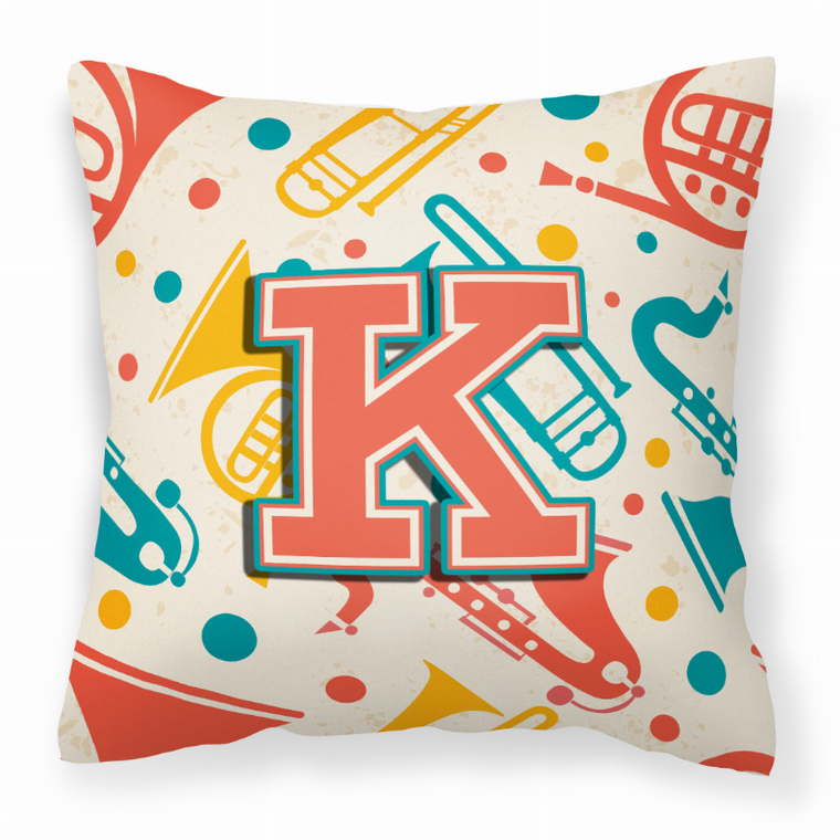 Monogram Letter Musical Instruments Fabric Decorative Pillow - 615872975563