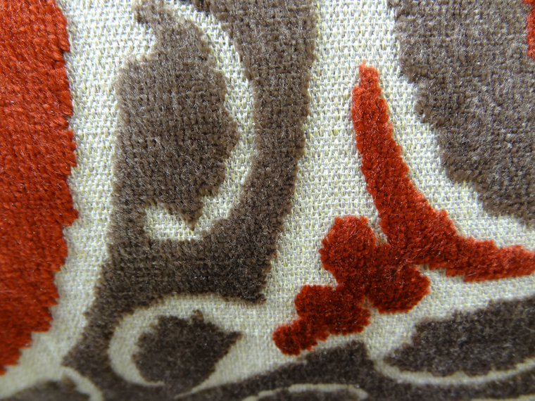 Plutus Brands Madeline Red and Brown Handmade Luxury Pillow, Rich Harmony