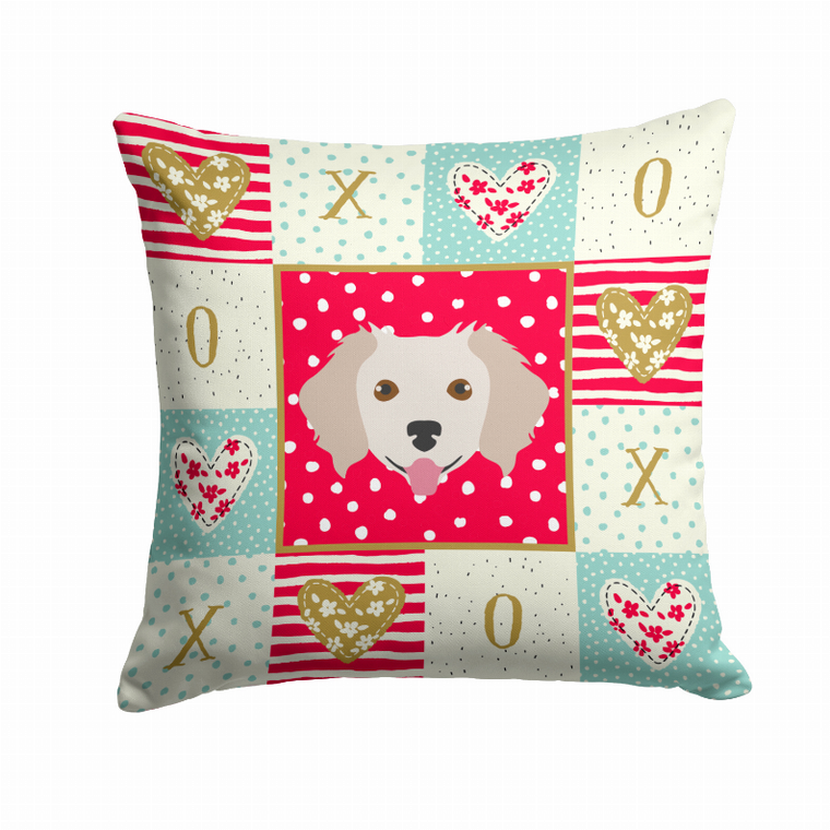 Carolines Treasures Dog Face Art Love Design Fabric Decorative Pillow Sofa, 14x14 Inches, Polyester