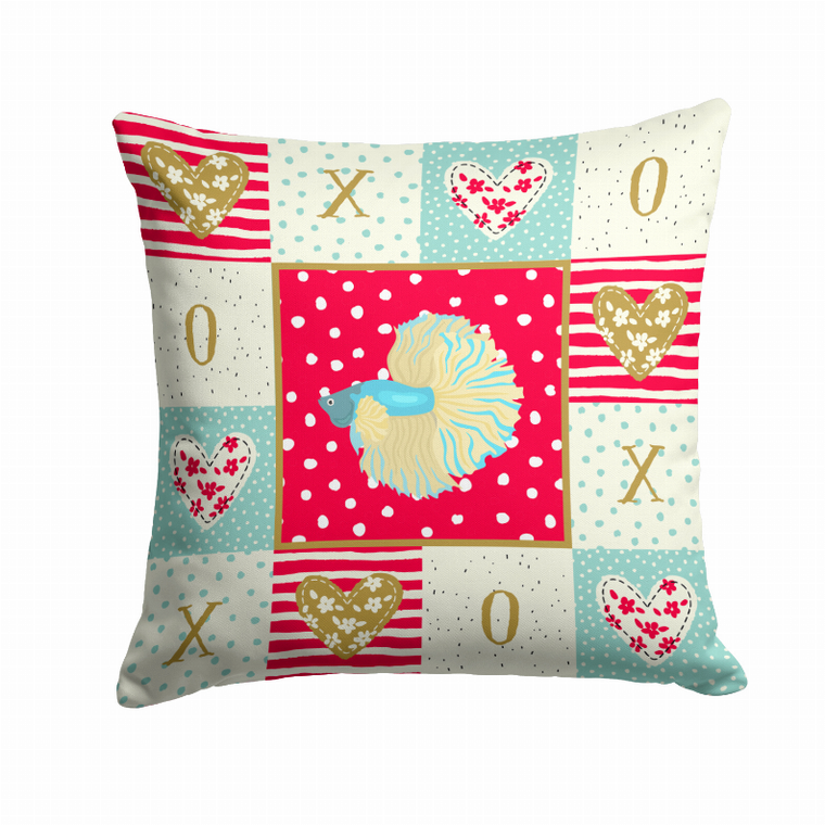 Caroline's Treasures Sealife Art Love Fabric Decorative Pillow Color Decor, 14x14 Inches