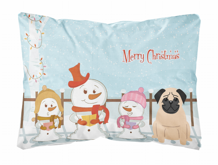 Merry Christmas Carolers Dog Art Canvas Fabric Decorative Pillow - 638508467393