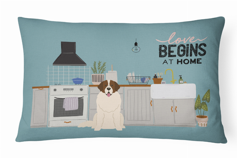 Dog Kitchen Scene Art Canvas Fabric Decorative Pillow - 194030364161